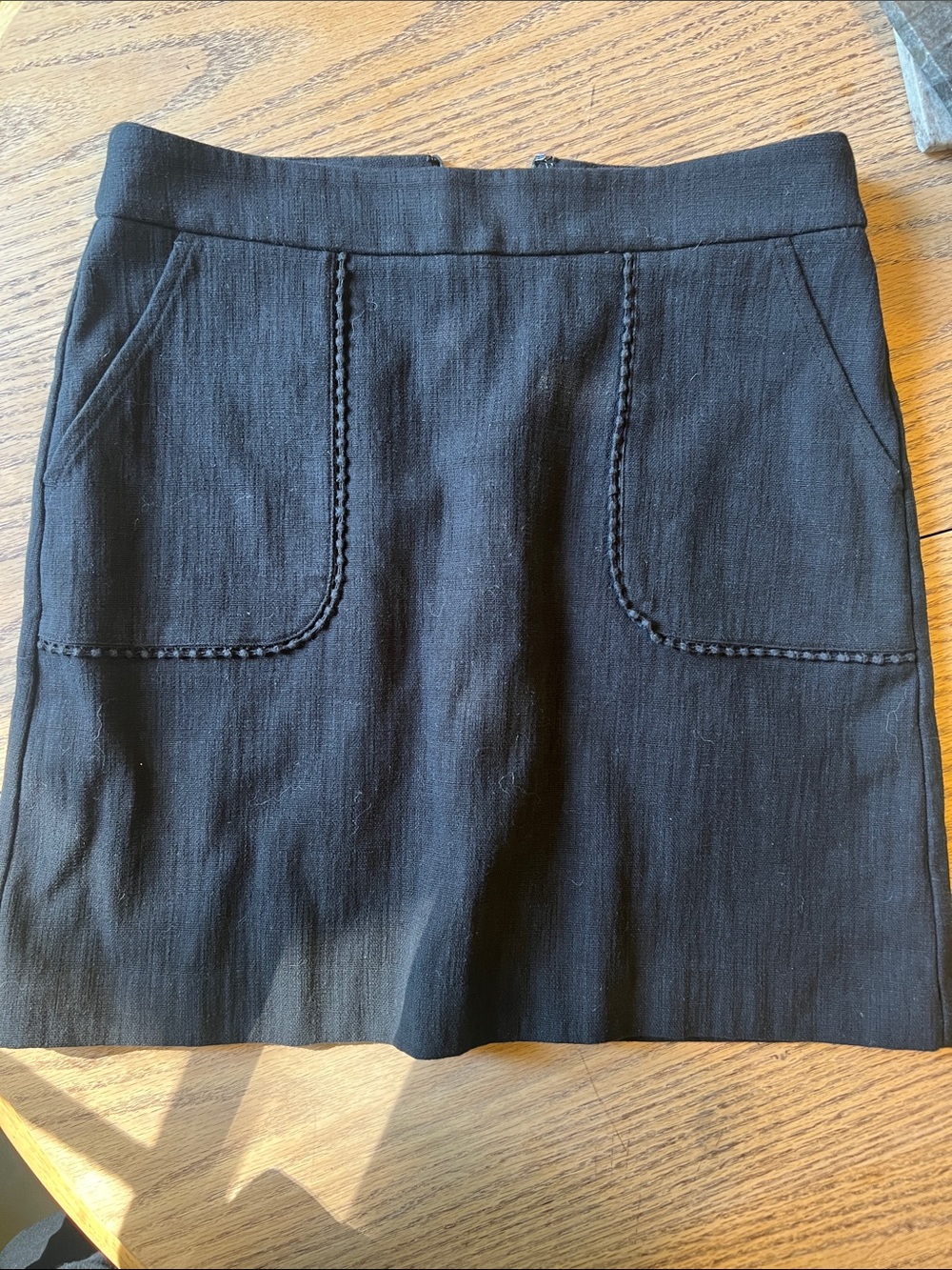 LOFT Black A-Line Skirt with Front Pockets